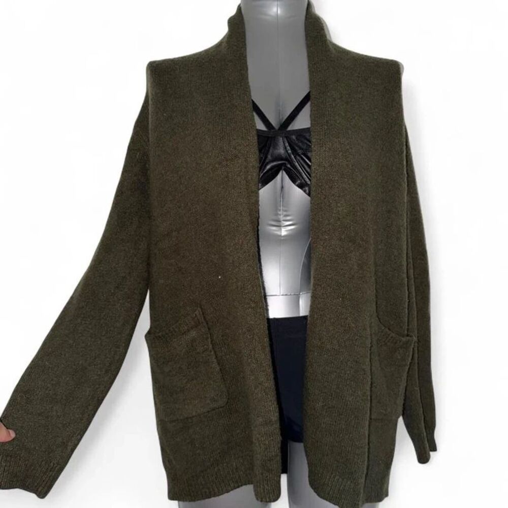 Eleven Star olive green cardigan with pockets